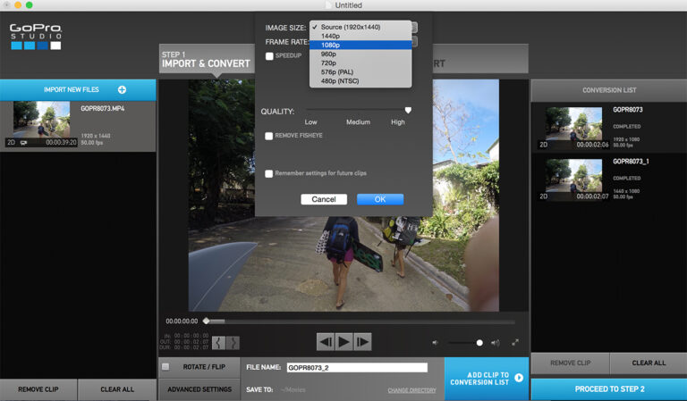 Récupérer un fichier corrompu de GoPro
